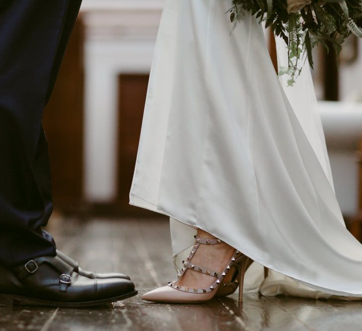 Elegant Winter Wedding At Huntsham Court Devon With Bride In Bespoke Gown & High Necked Cashmere Jumper With Images By Millar Cole Photography