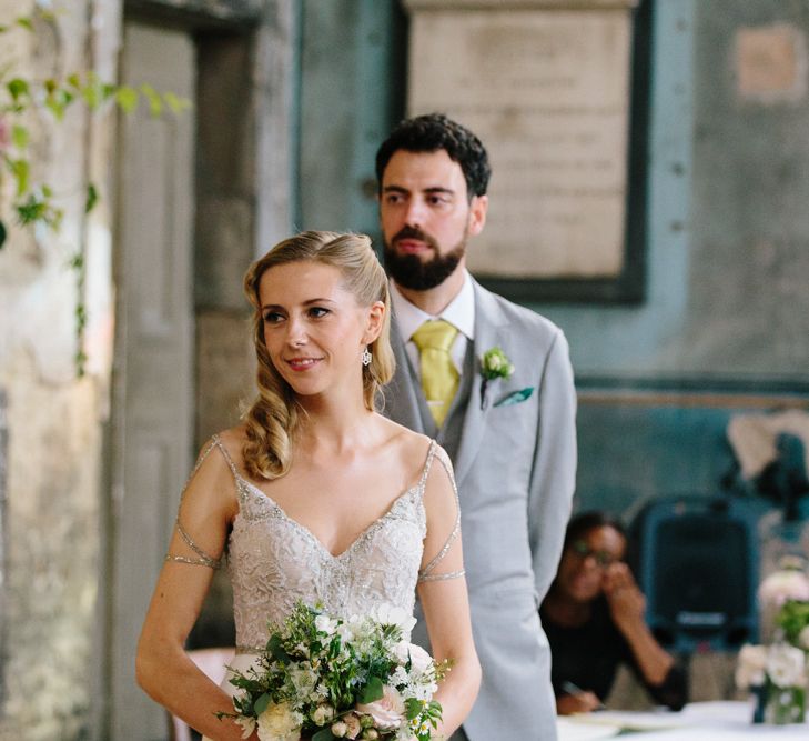 Bride in Jacqueline Byrne Wedding Dress