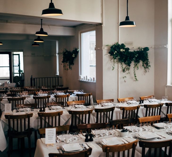 City Chic wedding in London at The Museum of St John and St John Restaurant. Photography by Dale Weeks with Bride in Temperley Bride.