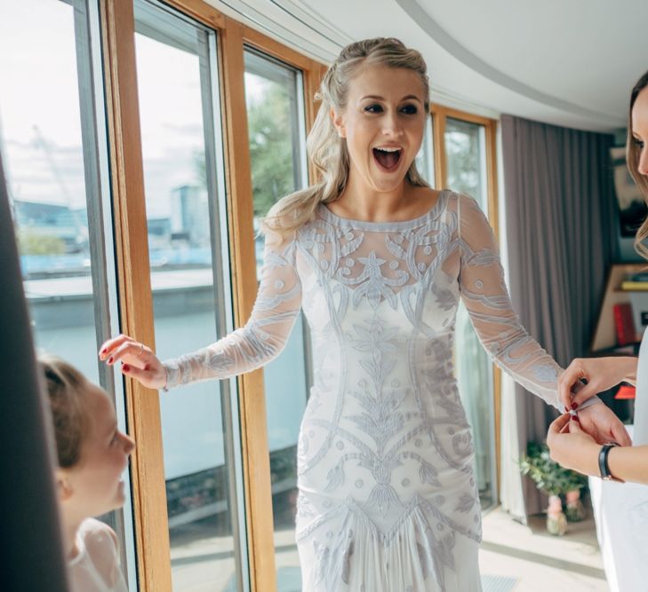 City Chic wedding in London at The Museum of St John and St John Restaurant. Photography by Dale Weeks with Bride in Temperley Bride.