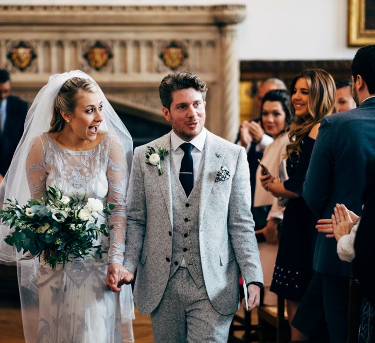 City Chic wedding in London at The Museum of St John and St John Restaurant. Photography by Dale Weeks with Bride in Temperley Bride.