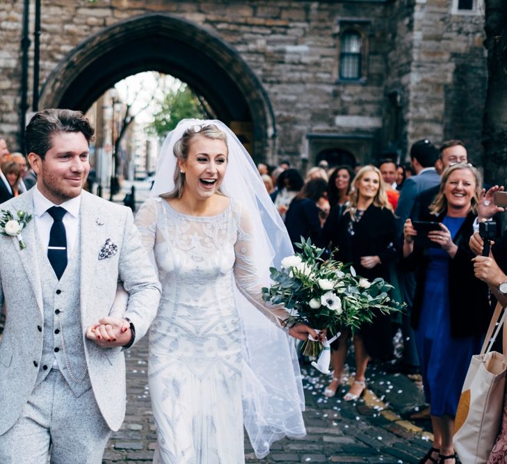 City Chic wedding in London at The Museum of St John and St John Restaurant. Photography by Dale Weeks with Bride in Temperley Bride.