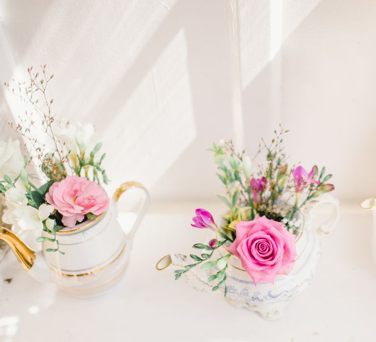 Flowers in China Tea Cups