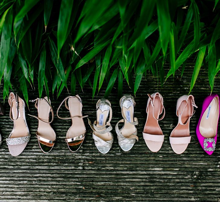 Wedding Shoes | Pink Hangisi Manolo Blahnik | Colourful Coastal Wedding at The Gallivant in Camber Sands with DIY Decor | Epic Love Story Photography