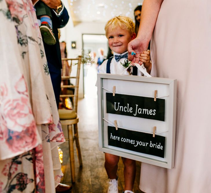 Here Comes The Bride Sign | Colourful Coastal Wedding at The Gallivant in Camber Sands with DIY Decor | Epic Love Story Photography