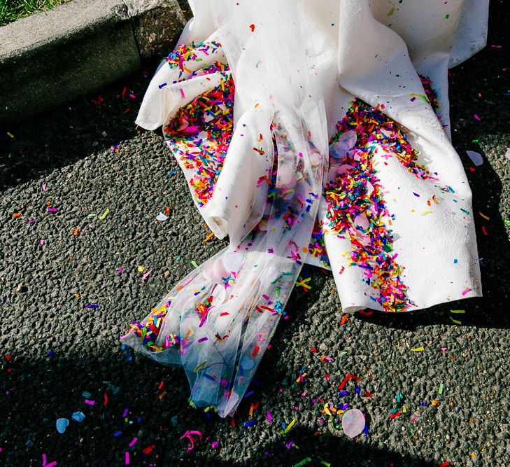 Confetti | Jesus Peiro Wedding Dress | Colourful Coastal Wedding at The Gallivant in Camber Sands with DIY Decor | Epic Love Story Photography