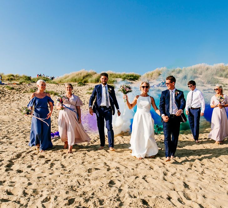 Wedding Party | Colourful Coastal Wedding at The Gallivant in Camber Sands with DIY Decor | Epic Love Story Photography