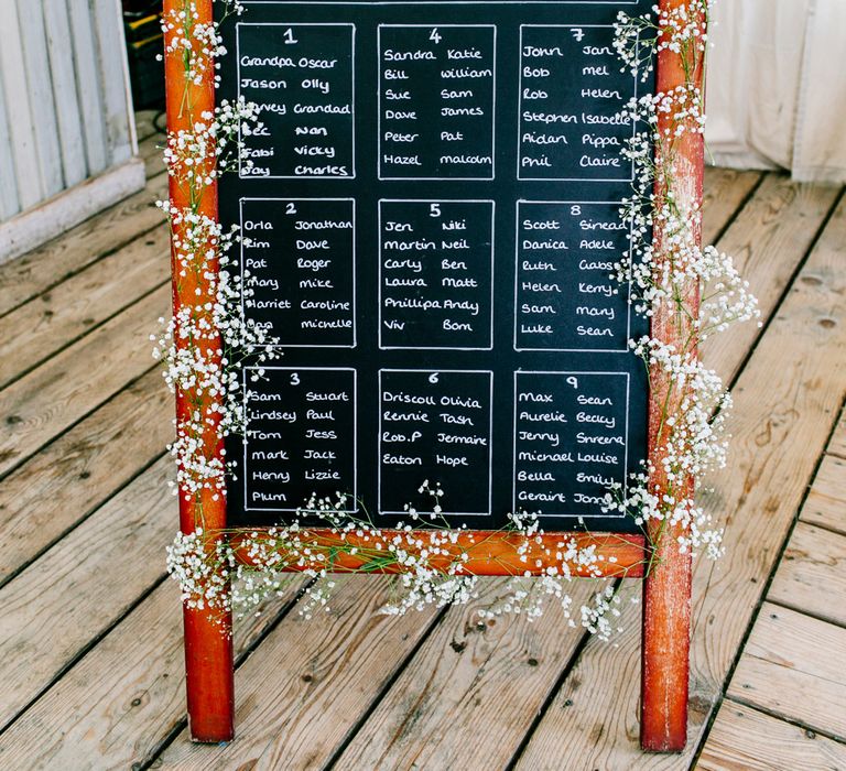 Chalkboard Seating Chart | Colourful Coastal Wedding at The Gallivant in Camber Sands with DIY Decor | Epic Love Story Photography