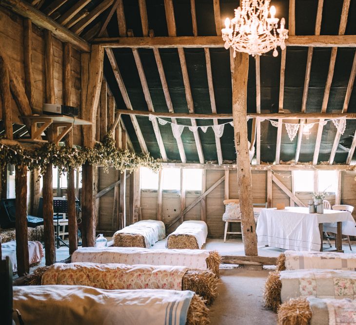 Hay Bale Seating For Wedding Ceremony