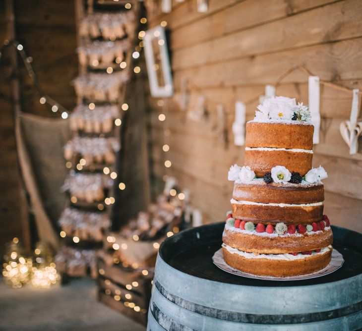 Three Tier Naked Wedding Cake