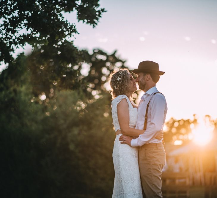 Bride and Groom Couple Shots at Dusk