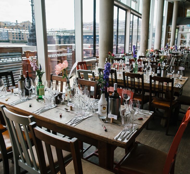 Table Settings | Bright Wedding at The Oyster Shed in London | Chris Barber Photography