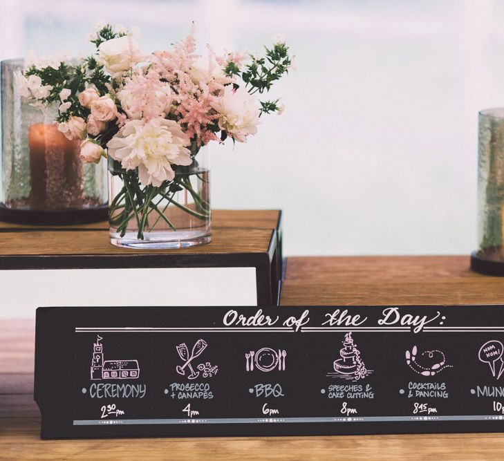 Blackboard Order of the Day Wedding Sign