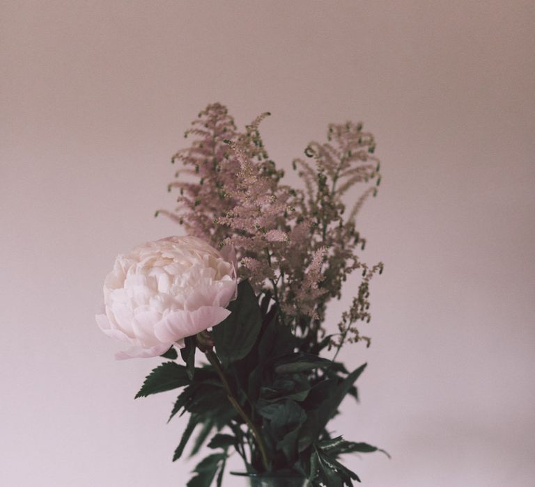 Blush Pink Wedding Flowers in a Vase