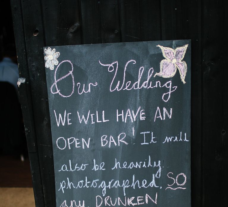 Chalkboard Wedding Sign