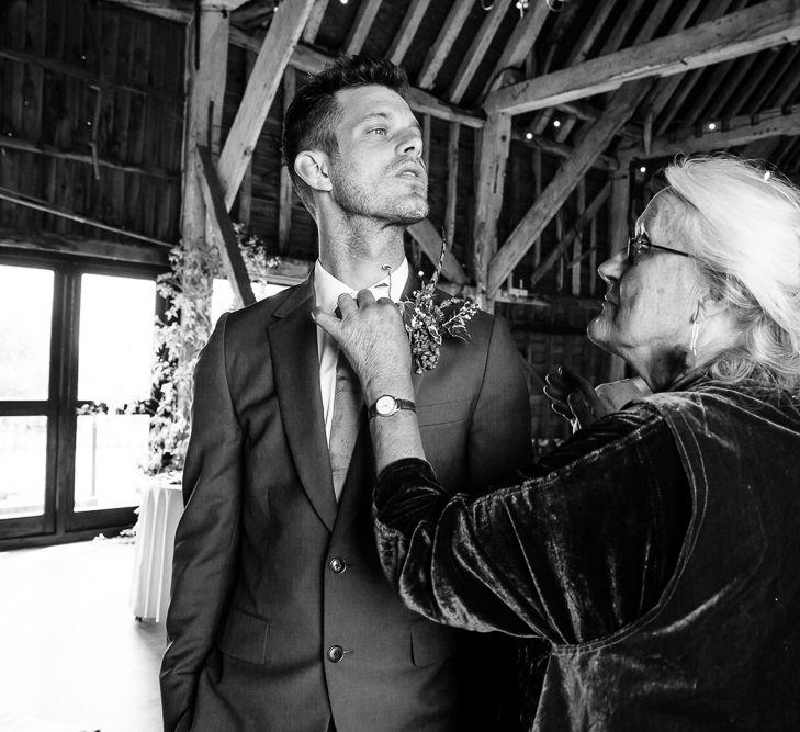 Groom in Paul Smith Suit Getting Ready