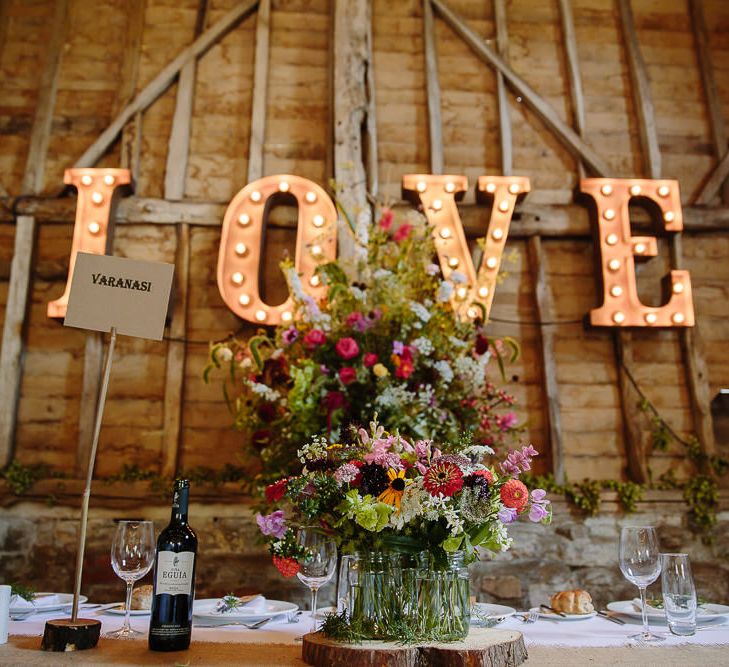 Giant LOVE Letters & Top Table Floral Arrangement