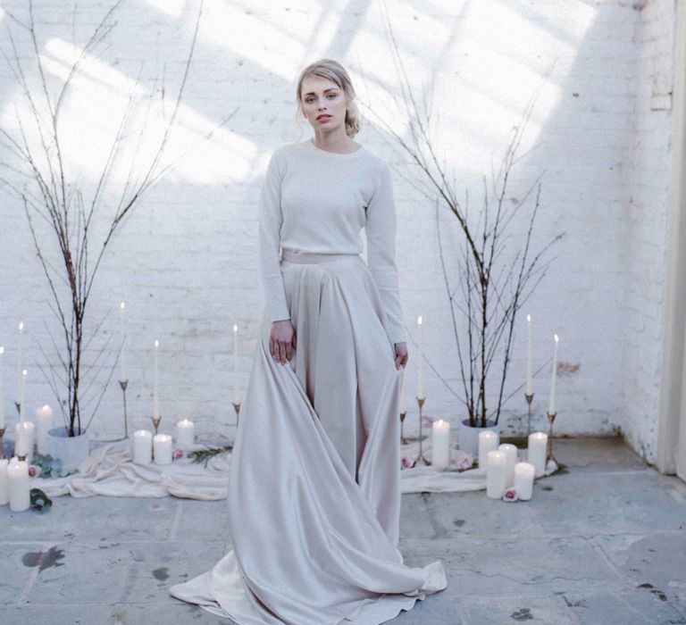 Bride In Tulle Skirt With Cashmere Jumper