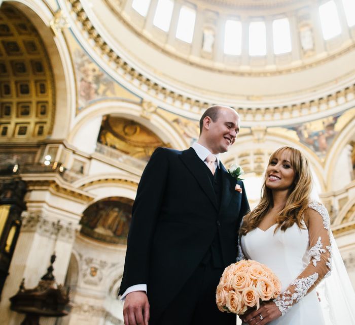 Bride in Martina Liana from Essense of Australia Bridal Gown