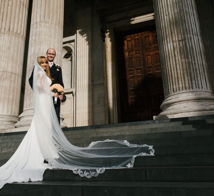 Bride in Martina Liana from Essense of Australia Bridal Gown