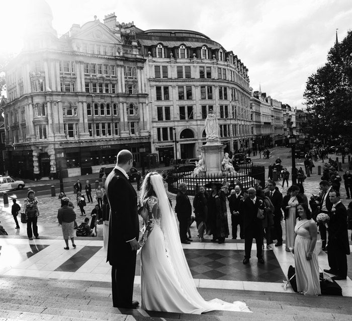 Bride in Martina Liana from Essense of Australia Bridal Gown