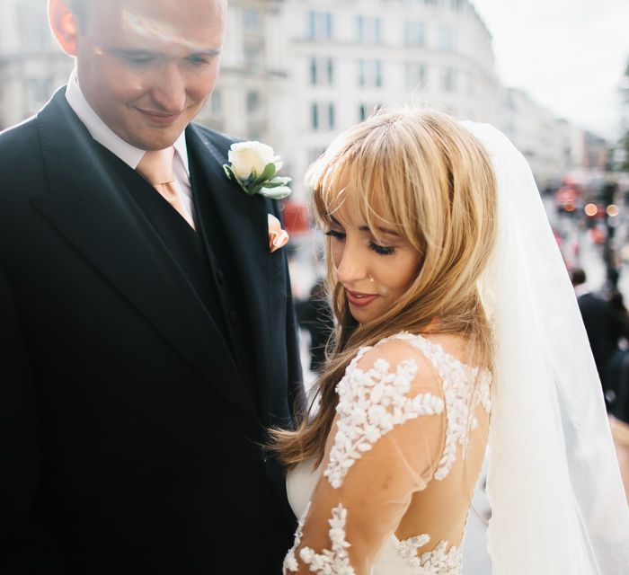 Bride in Martina Liana from Essense of Australia Bridal Gown