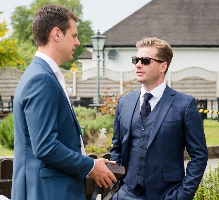 Groomsmen in Navy Reiss Suits | Turner & Moss Photography