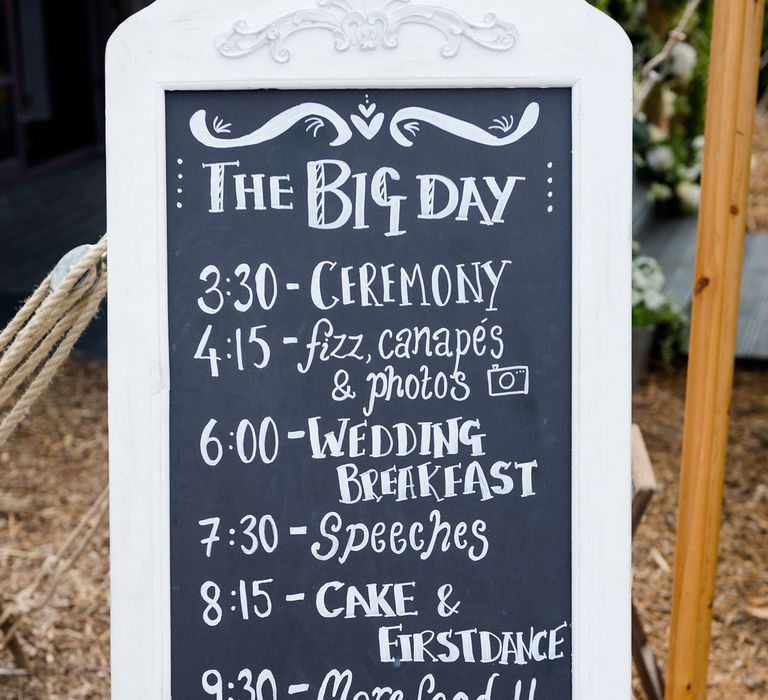 Chalkboard Order of The Day Wedding Sign | Turner & Moss Photography