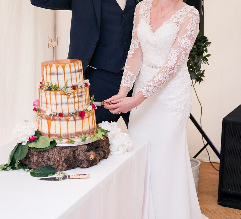 Laura’s Little Bakery Dripping Wedding Cake | Turner & Moss Photography