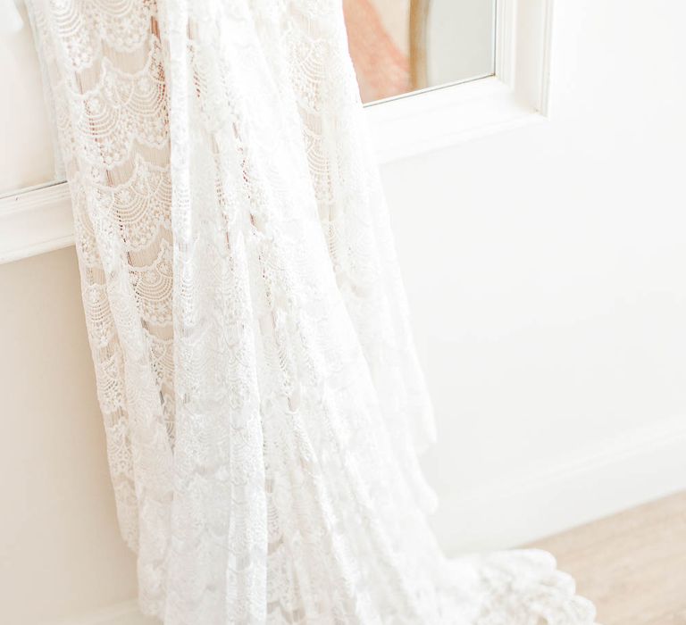 Lace Wedding Dress from Blackburn Bridal | Elegant Pastel Wedding at Gaynes Park, Essex | White Stag Wedding Photography | At Motion Film