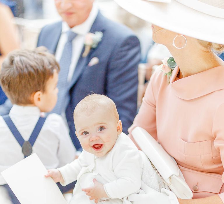 Baby Wedding Guest | Elegant Pastel Wedding at Gaynes Park, Essex | White Stag Wedding Photography | At Motion Film