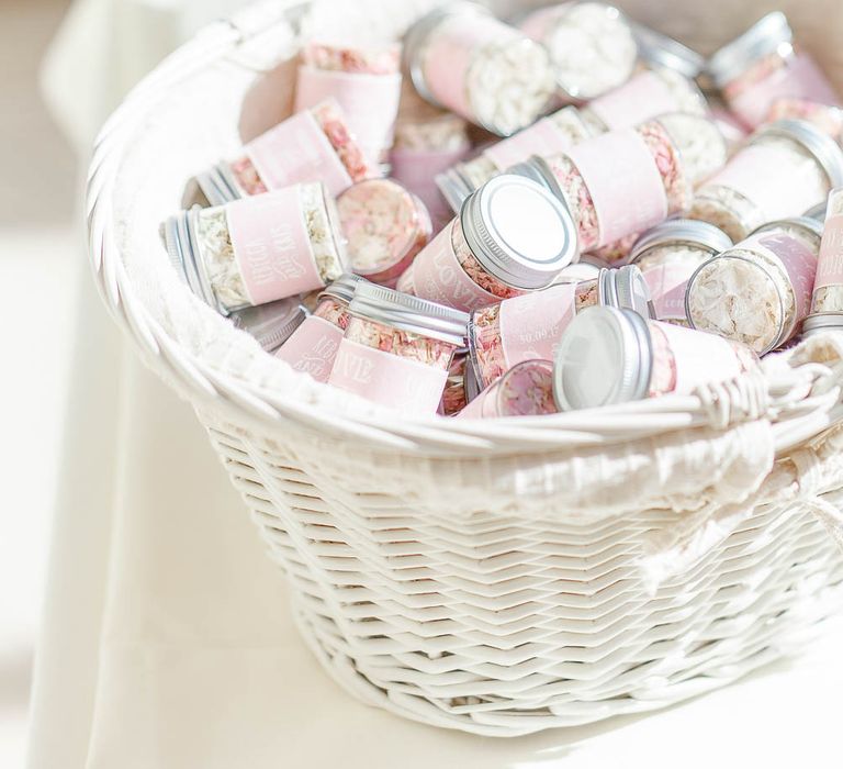 Confetti Pots | Elegant Pastel Wedding at Gaynes Park, Essex | White Stag Wedding Photography | At Motion Film