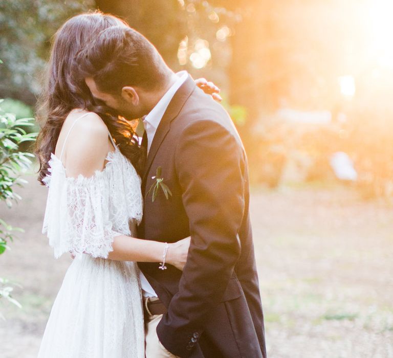 Golden Hour | Bride-to-be in Katya Katya Shehurina Dress | Romantic Engagement Shoot at Villa Borghese Gardens, Rome by The Wedding Stylist | Cecelina Photography