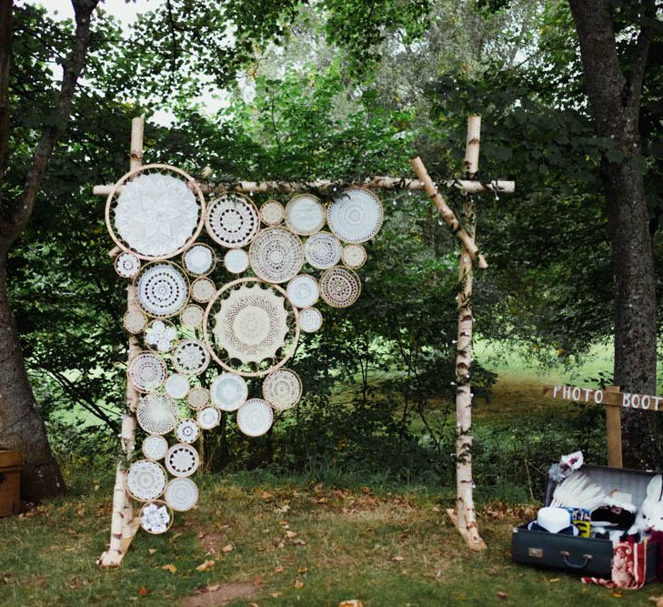 DIY Dreamcatcher Wedding Altar | Outdoor Wedding at Dewsall Court Oxfordshire | Claudia Rose Carter Photography | Costa Sister Productions