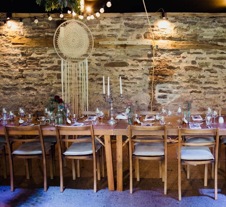 Rustic Table Scape | Outdoor Wedding at Dewsall Court Oxfordshire | Claudia Rose Carter Photography | Costa Sister Productions