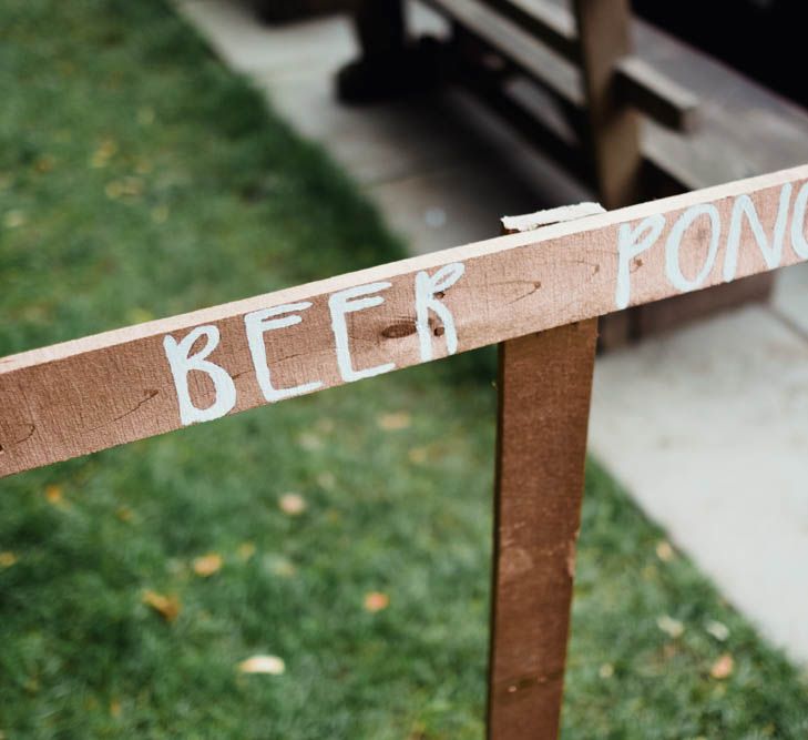 Wooden Wedding Sign | Outdoor Wedding at Dewsall Court Oxfordshire | Claudia Rose Carter Photography | Costa Sister Productions