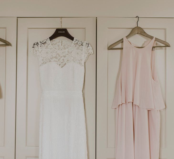 Lace By Malina Bridal Gown & Baby Pink ASOS Bridesmaid Dresses