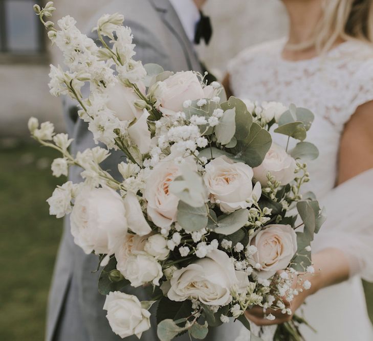 Delicate Pink Rose Bouquet with Eucalyptus & Stocks