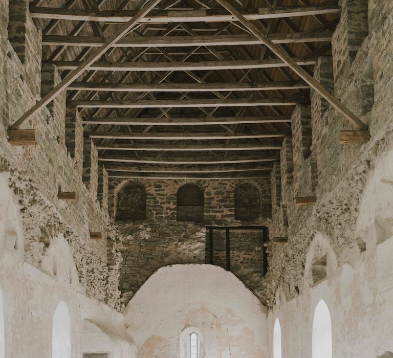 Quaint Ancient Ruin Church on a Hill