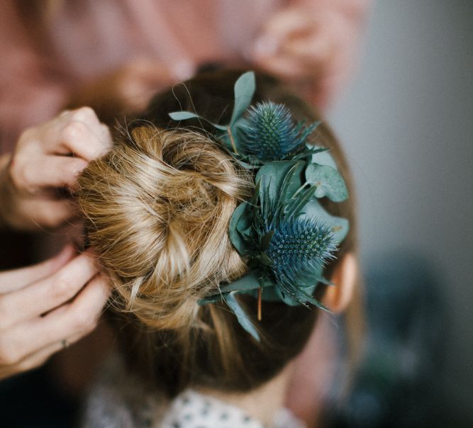 Bridal Up Do With Foliage