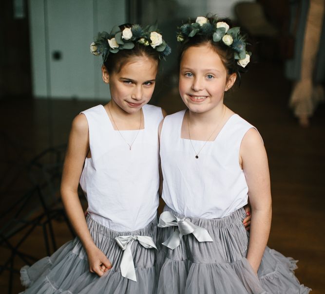 Flower Girls In Grey Tutus