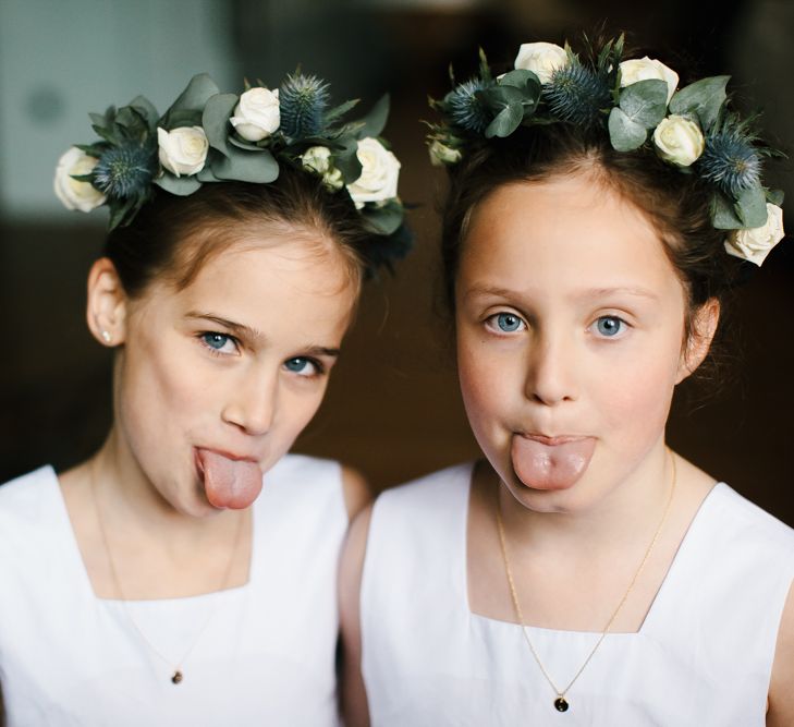 Flower Girls With Flower Crowns