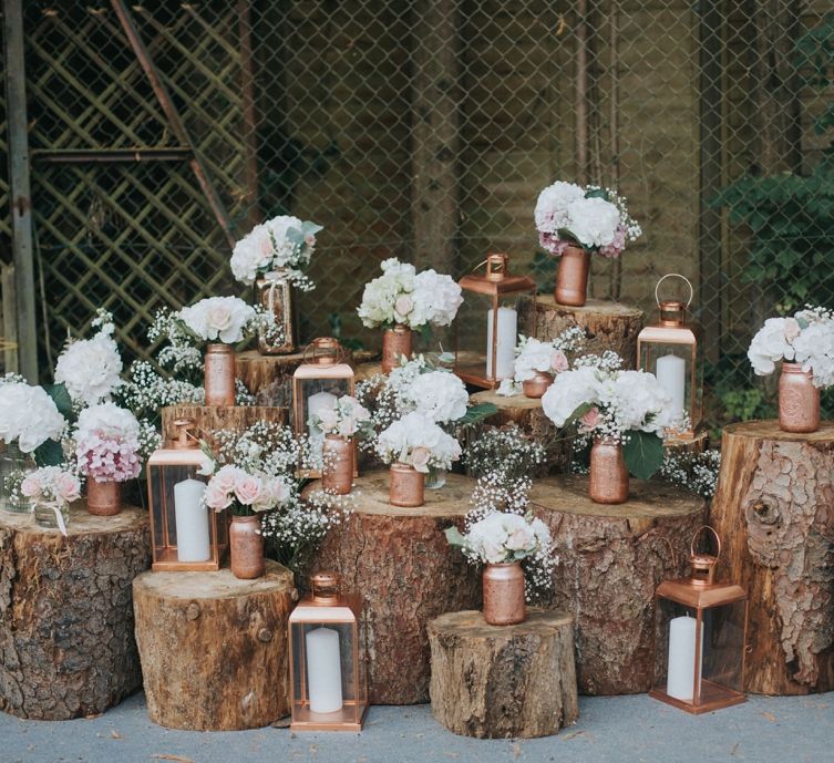 Blush & Copper Details For A Rustic Luxe At Home Wedding With Bridesmaids In Adrianna Pappel & Images From Julia & You Photography