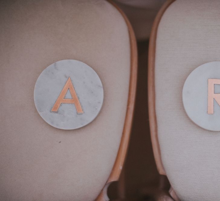 Blush & Copper Details For A Rustic Luxe At Home Wedding With Bridesmaids In Adrianna Pappel & Images From Julia & You Photography