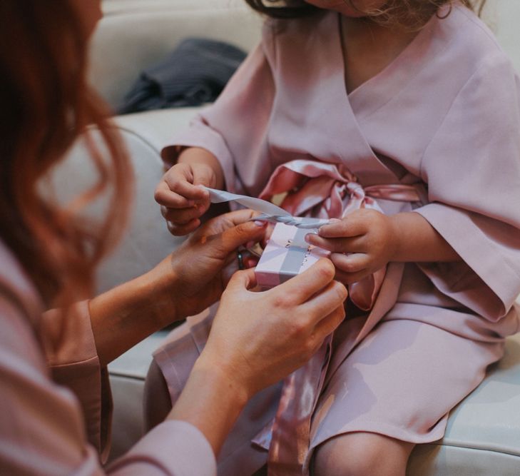 Blush & Copper Details For A Rustic Luxe At Home Wedding With Bridesmaids In Adrianna Pappel & Images From Julia & You Photography