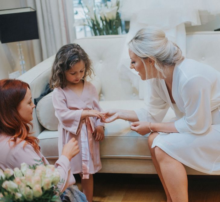 Blush & Copper Details For A Rustic Luxe At Home Wedding With Bridesmaids In Adrianna Pappel & Images From Julia & You Photography