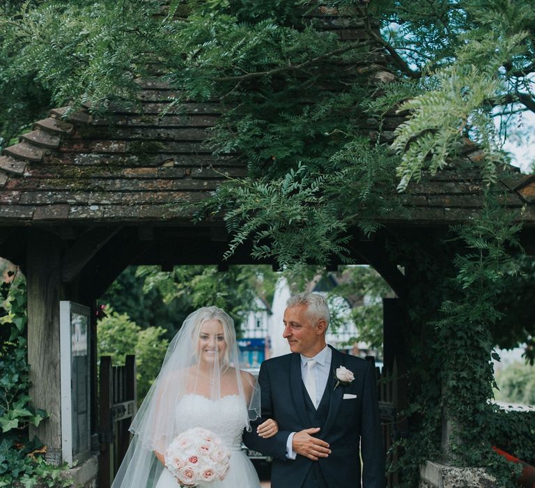 Blush & Copper Details For A Rustic Luxe At Home Wedding With Bridesmaids In Adrianna Pappel & Images From Julia & You Photography