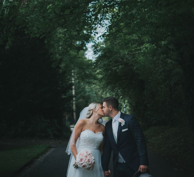 Blush & Copper Details For A Rustic Luxe At Home Wedding With Bridesmaids In Adrianna Pappel & Images From Julia & You Photography