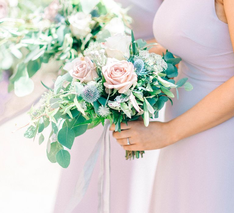 Bridesmaids In Lilac Dresses