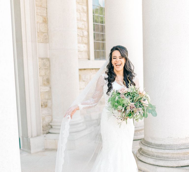 Gorgeous Handmade Pastel Rustic Tipi Wedding At The Gardens Yalding With Bride In Long Sleeved Lace Gown & Images From Sarah Jane Ethan Photography